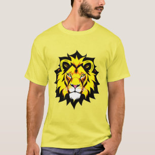 Lejonhuvudillustration med intrikat detalj t shirt