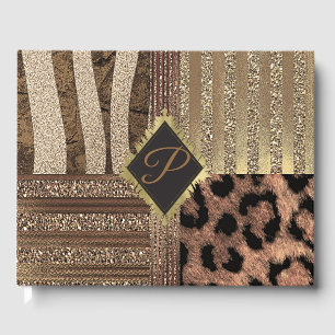 Lejoninna Safari Chic Djungel Glam Modern Bröllop Gästböcker