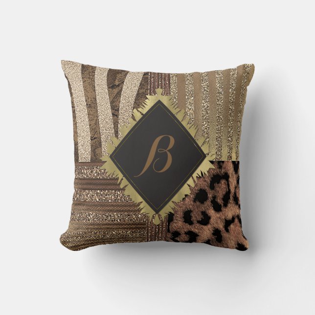 Lejoninna Safari Chic Djungel Glamour Modern Glitt Kudde (Framsida)