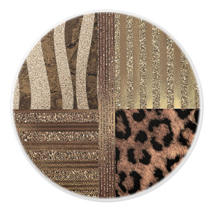 Lejoninna Safari Chic Djungel Guld Modern Glitter Knopp