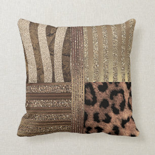 Lejoninna Safari Chic Djungel Guld Modern Glitter Kudde