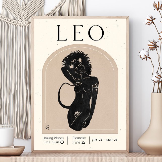 Lejoninna Stjärntecken Poster | Astrologi Väggkons (Skapare uppladdad)