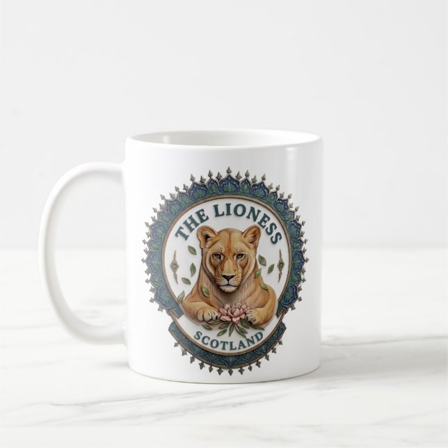 Lejoninnan. Skottland Kaffe Mugg (Vänster)
