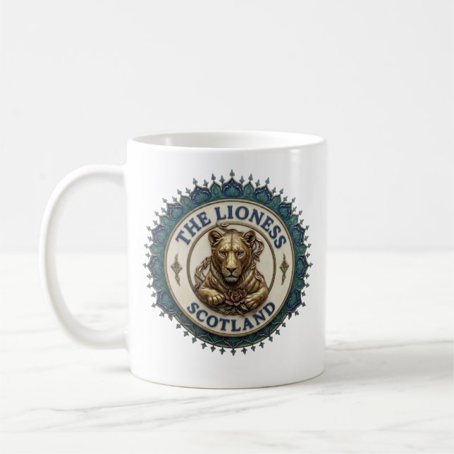 Lejoninnan. Skottland Kaffe Mugg (Vänster)