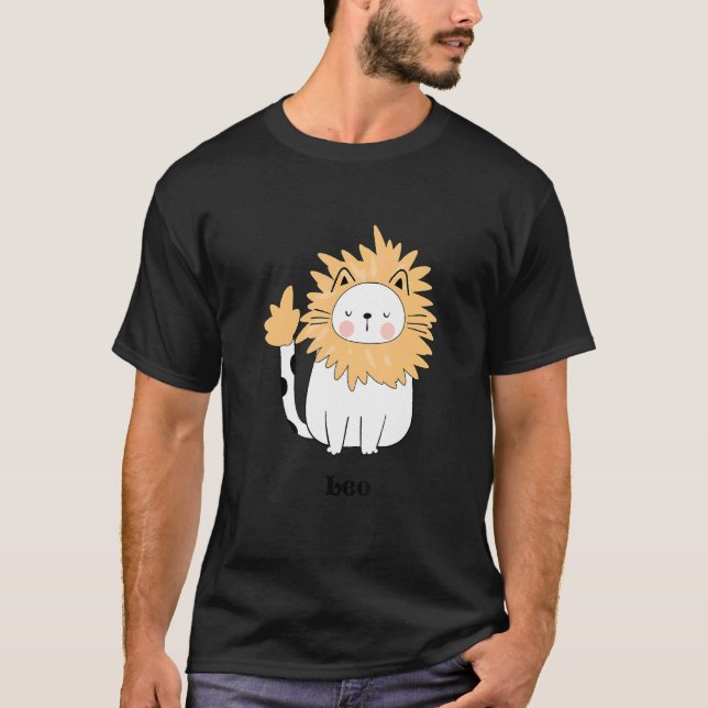 Lejonkatts stjärntecken för födelsemärke t shirt (Framsida)
