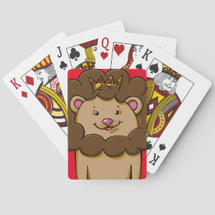 Lejonkung Digital Ritning, Glad Färgrik Casinokort