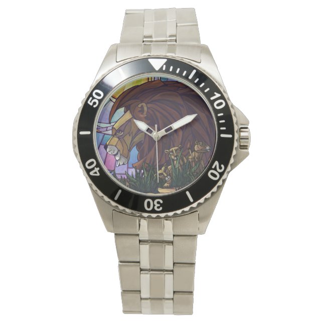 Lejonkung och ungar armbandsur (Framsida)