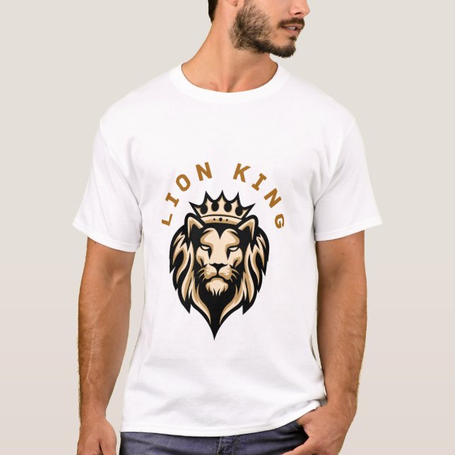 Lejonkungens grafiska t-shirt för män (Framsida)
