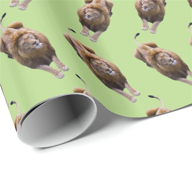 Lejonmani Inpackningspapper (Grön) Presentpapper (Rullad Hörn)
