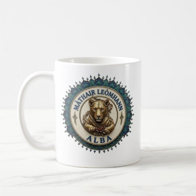 Lejonmor. Skottland Kaffe Mugg (Vänster)