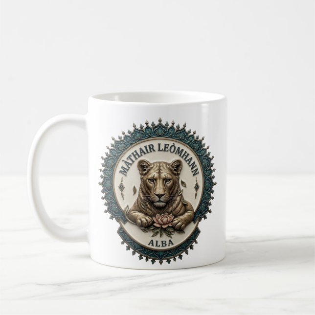 Lejonmor. Skottland Kaffe Mugg (Vänster)