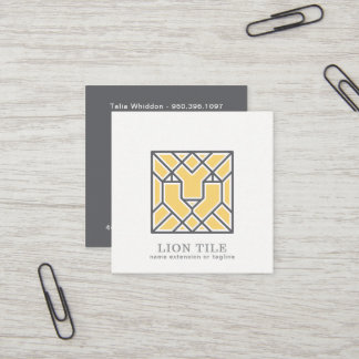 Lejonmosaiklogotyp | QR-kod Fyrkantigt Visitkort