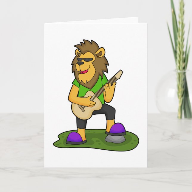 Lejonmusiker Gitarrmusik Kort (Framsida)