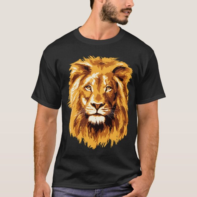 lejonporträtt t shirt (Framsida)