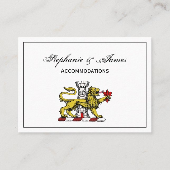 Lejonstorn Fleur de Lis-kam emblem C Visitkort (Framsida)