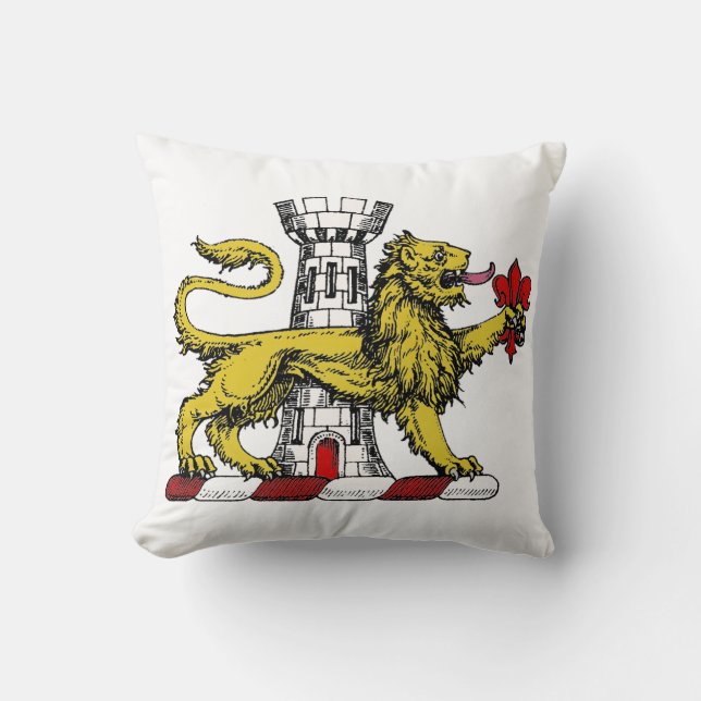Lejonstorn Fleur de Lis Krönande Emblem C Kudde (Framsida)