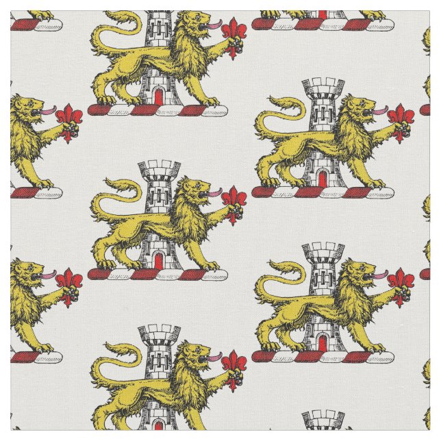Lejonstorn Fleur de Lis Krönande Emblem C Tyg (Närbild)