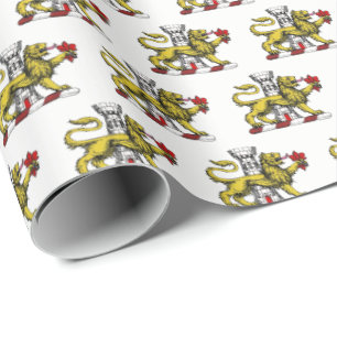 Lejonstorn Fleur de Lis Krönande Vapen Emblem C Presentpapper