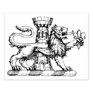 Lejonstorn Fleur de Lis Krönande Vapen Emblem C Stämpel