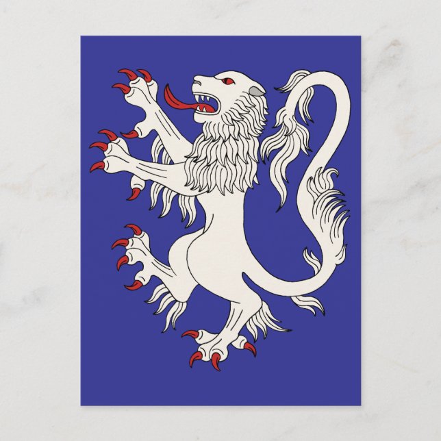 Lejont ampant Argent Vykort (Framsida)