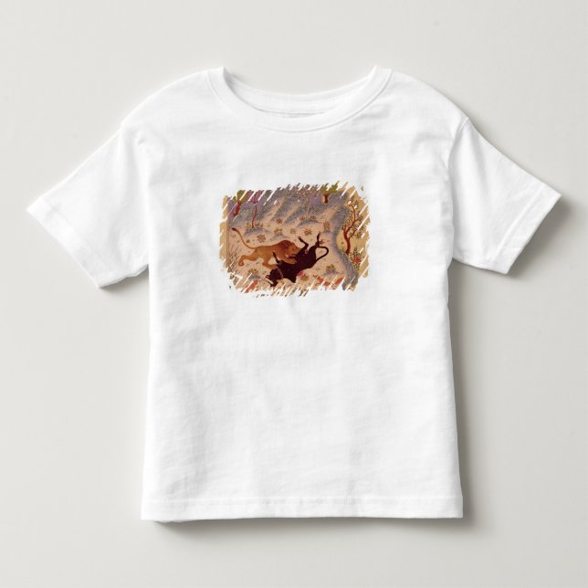 Lejont anfalla och döda en tjur t-shirt (Framsida)