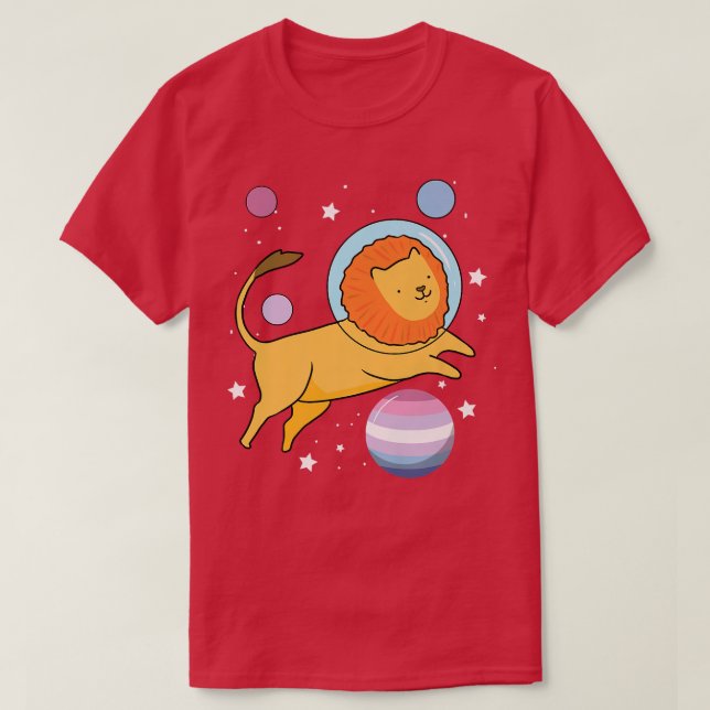 Lejont Astronaut Bigender-Pride T Shirt (Design framsida)