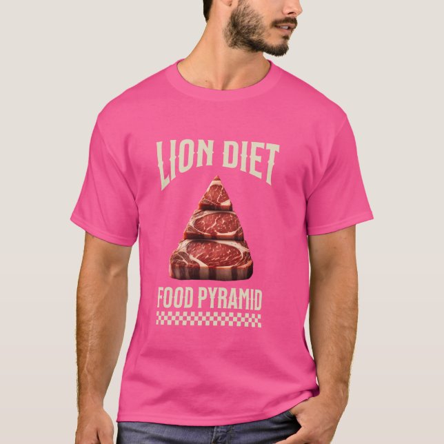 Lejont ätfoder Pyramid Zero Carb Carnivorätare T Shirt (Framsida)