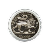 Lejont av den Judah Rasta silverringen