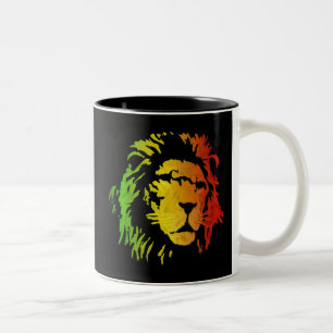 Lejont av den lejona Zion Judah reggaen Två-Tonad Mugg