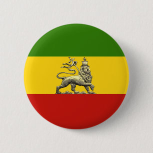 Lejont av Judah knäppas Rastafarian Reggaefärger Knapp