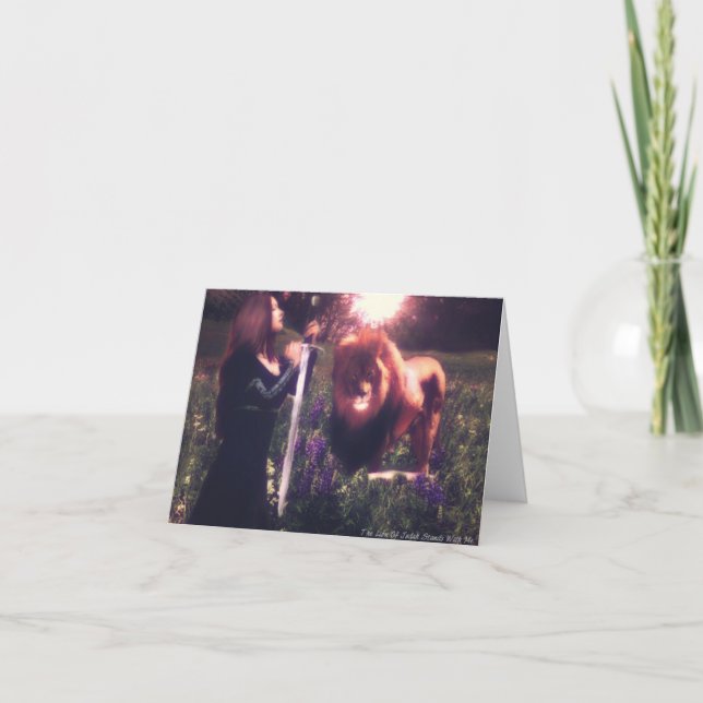 Lejont av Judah stativ med mig notera kortet Kort (Framsida)