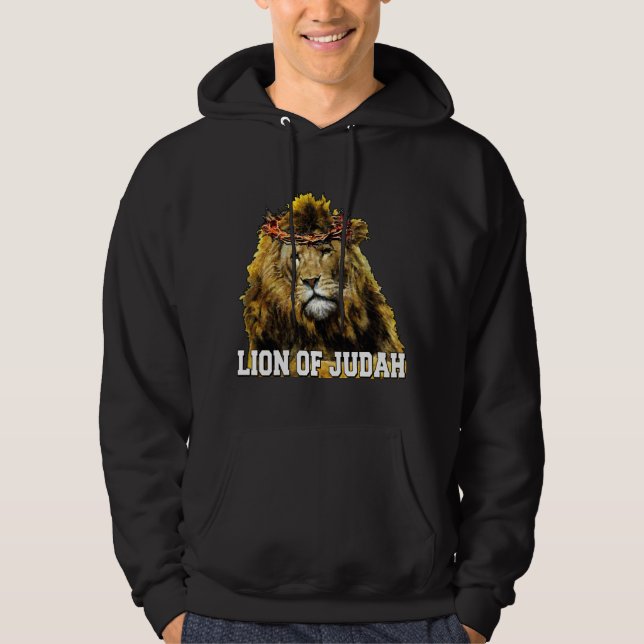 LEJONT av JUDAH Sweatshirt Med Luva (Framsida)