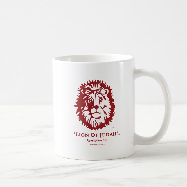 "Lejont av röd logotyp för Judah" kaffemugg (Höger)