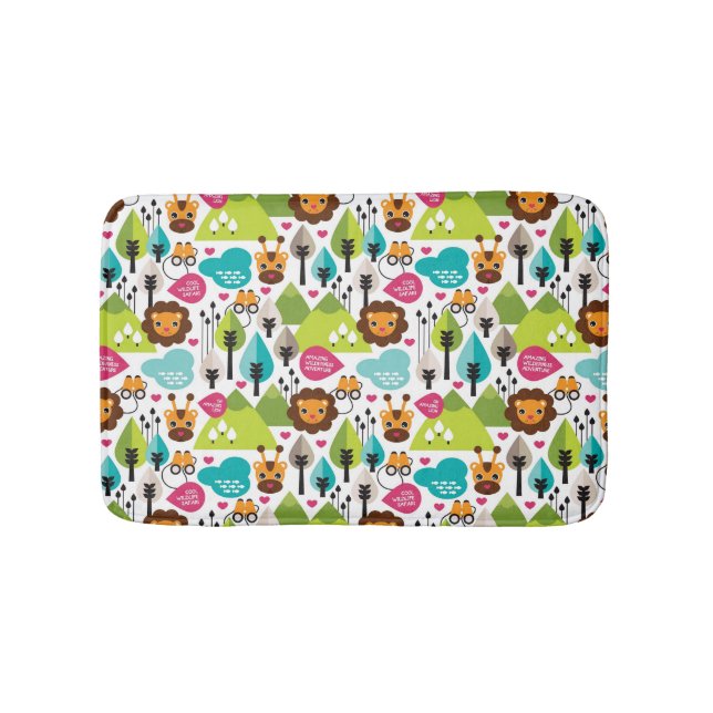 lejont djurliv för retro ungesafari badrumsmatta (Framsidan)