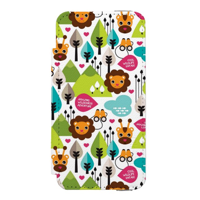 lejont djurliv för retro ungesafari incipio iPhone wallet skal (Folio Framsidan)