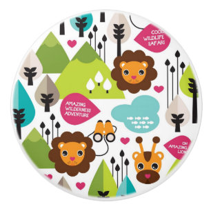 lejont djurliv för retro ungesafari knopp