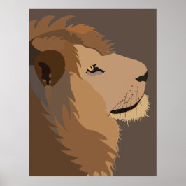Lejont djurliv Kung vid jungeln Poster