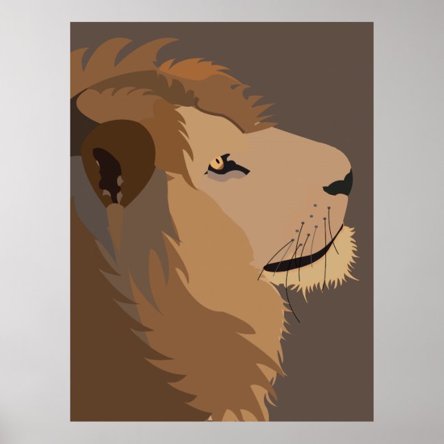 Lejont djurliv Kung vid jungeln Poster (Framsidan)