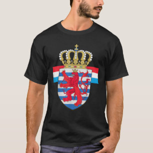Lejont emblem och Flagga T Shirt i Luxemburg