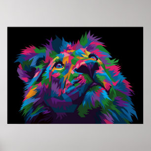 Lejont färgat Lejont huvud Poster