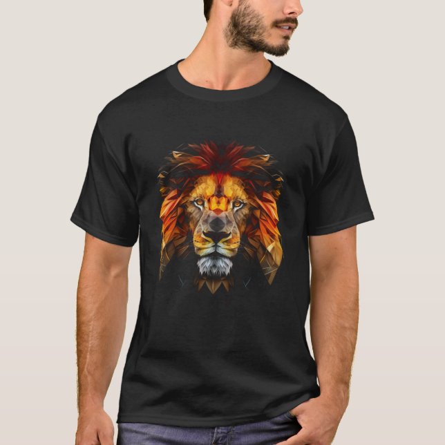 Lejont färglöst lejon Kung av djur från Afrika po T Shirt (Framsida)