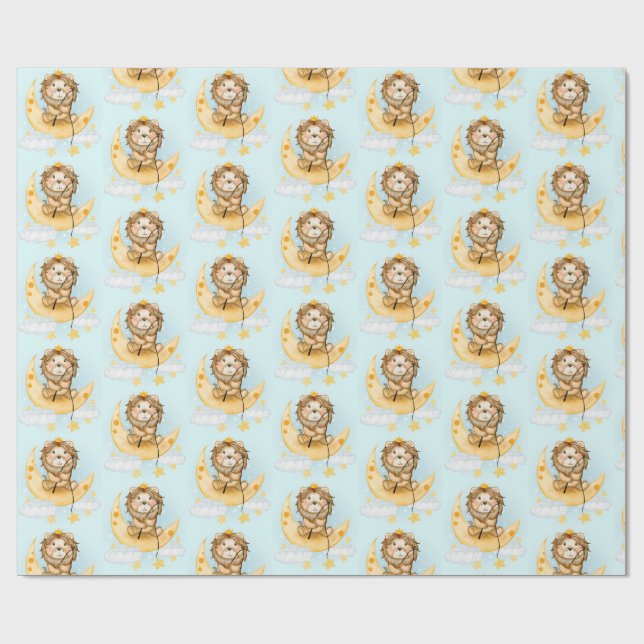 Lejont fiske efter sötvatten i Måne Presentpapper (Platt)