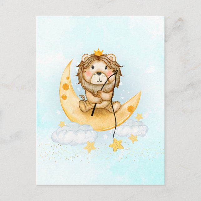 Lejont fiske efter sötvatten i Måne Vykort (Framsida)