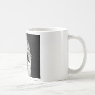 Lejont foto för svart & för vit kaffemugg
