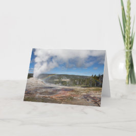 Lejont Geyser-registrerat gratulationskort Kort