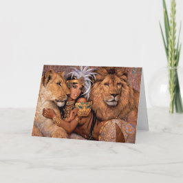 Lejont gudinna Egyptian Princess Greeting Card Kort