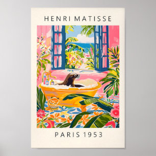 Lejont hav i Bathtub LusnyPoster, Matisse Art, Pin Poster