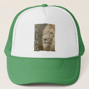 Lejont huvud för elegant Vit och Grönt Keps