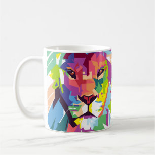 Lejont huvud Modern konst Kaffemugg
