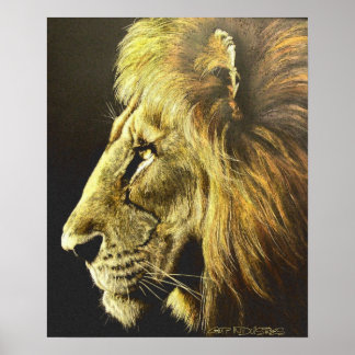 Lejont huvud poster